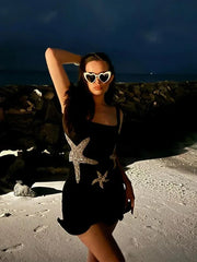 Mini Dress Women Sparkly Sequin Strap Elegant Shiny Sleeveless Bodycon Holiday Party Dress