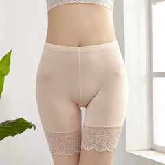 Anti-Chafing Shorts Women Plus Size Safety Pants Soft Modal Lace Boxer Underwear Comfortable Casual