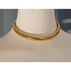 Choker Necklace Women Stainless Steel Cuban Gold Plated Waterproof Thick Chain Trendy Jewelry Gift