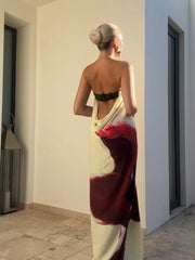 Strapless Printed Maxi Dress