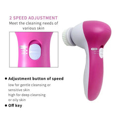 Facial Cleansing Brush Electric 5-in-1 Face Wash Spa Skin Care Massager Blackhead Remover Tool
