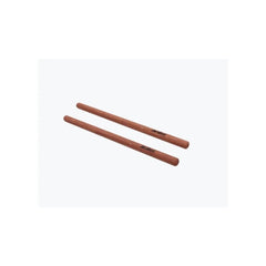 Two wooden drumsticks on a white background