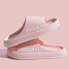 Sandals Unisex Beach Slides Solid Color Thick Sole Anti-Slip Indoor Outdoor Bathroom Summer Slippers