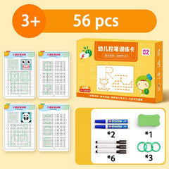 Montessori Tracing Notebook Kids 136 Page Magic Writing Alphabet Numbers Line Learning Education