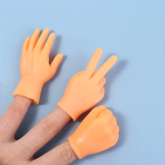 Tiny Hand Toy 2-Pack Funny Rubber Finger Puppet Mini Creative Small Hand Model Novelty Gift Kids