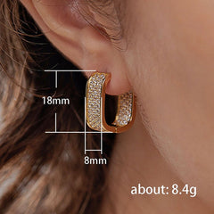 Oval Stud Earrings Women Silver Gold Cubic Zirconia Fine Cut Elegant Fashion Jewelry Gift
