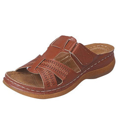 Wedge Sandals Women Orthopedic Open Toe Anti-Slip PU Leather Casual Comfortable Summer Shoes