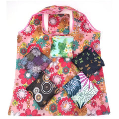 Foldable Shopping Bag Eco-Friendly Print Tote Pouch Large Capacity Reusable Travel Grocery Handbag