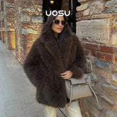 Faux Fur Coat Chocolate
