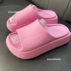 Platform Wedge Sandals Women Open Toe Summer Chunky Slip-On Waterproof Indoor Outdoor Beach Shoes