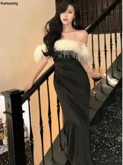 Maxi Dress Women Luxury Vintage Bodycon Bandage Formal Wedding Party Prom Elegant All Season Dress