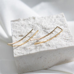 Gold Ear Climber Earrings Handmade Gold Filled Ear Pins Crawlers Elegant Fashion Jewelry Gift