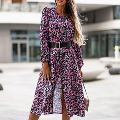 Floral Maxi Dress Women Casual Print Beach Split Loose Long Party Elegant Fashion Dress