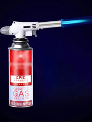 Gas torch with a red canister labeled 'CPIC' on a dark background