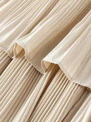 Midi Skirt Women Asymmetric Pleated Ruffle Irregular Hem Layered Elegant Casual Fashion Skirt