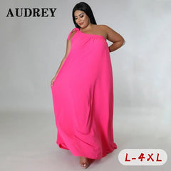 Plus Size Halter Dress Women One Shoulder Beach Casual Party Elegant Fashion Summer Dress