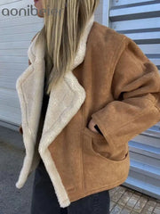 Faux Suede Shearling Jacket