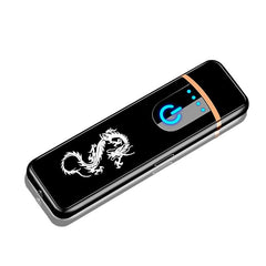 USB Rechargeable Lighter Electronic Windproof Flameless LED Power Indicator Portable Tool