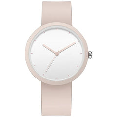 Watch Women Minimalist 41mm PVD Finish Rubber Strap Ladies Quartz Elegant Casual Fashion Wristwatch