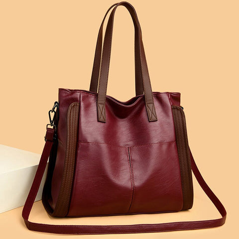 Large Capacity Shoulder Bag Women PU Leather Crossbody Tote Casual Everyday Handbag Purse