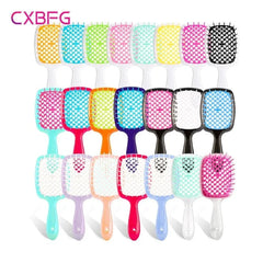 Detangling Hair Brush Massage Comb Hollow Out Wet Curly Barber Salon Hair Styling Tool Accessory