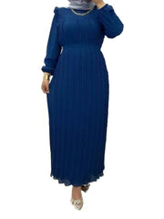 Abaya Kaftan Maxi Dress Women Dubai Ruffle Pleat Elegant Evening Party Casual Fashion Dress