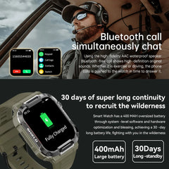 Men's Smart Watch Military Grade Health Monitor AI Voice Bluetooth Call Fitness Waterproof Sports Smartwatch for IOS & Android Phones Great Gift