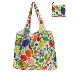 Foldable Shopping Bag Eco-Friendly Print Tote Pouch Large Capacity Reusable Travel Grocery Handbag