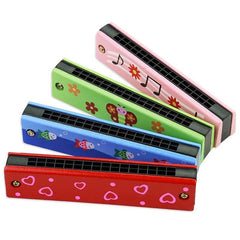 Harmonica Kids Wooden Musical Instrument Toy Early Education Music Teaching Aid Kindergarten Beginner Gift