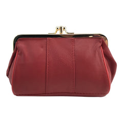 Women's Mini Coin Purses Genuine Leather Small Purse Metal Hasp Wallet Card ID Holder