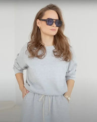Sweatshirt & Skirt Set Women Casual Loose Sweater Dress Suit Matching 2-Piece Fashion Outfit