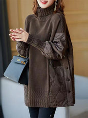 Turtleneck Sweater Women Long Sleeve Korean Fashion Loose Pullover Casual Winter Fashion Top