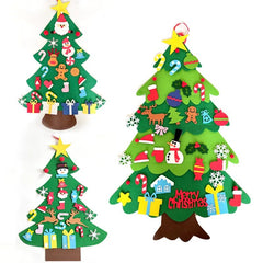 Christmas Felt Tree DIY Stick-On Decorations Kids Ornaments Santa Claus Xmas Holiday Gift Toy