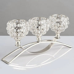 Candle Holder Metal Crystal Candlestick Dining Table Centerpiece Wedding Christmas Home Decoration