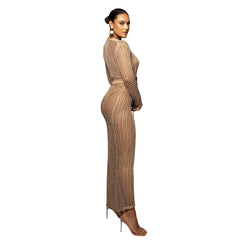 Crochet Beach Cover Up Women Knitted V-Neck Hollow Out Dress Casual Summer Swimwear Fashion
