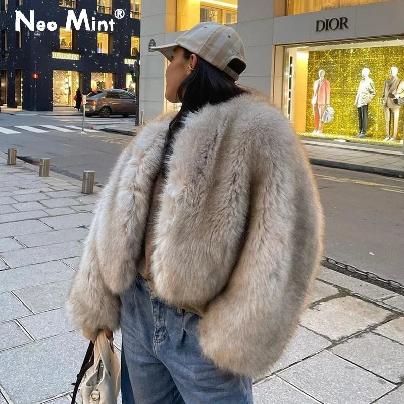 Faux Fur coat grey