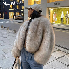 Faux Fur coat grey