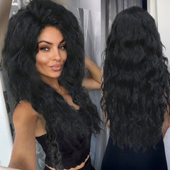 Ash Blonde Wig Women Synthetic Long Wavy Curly Fluffy 80s Halloween Costume Fashion