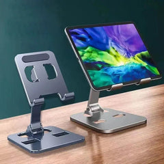 Tablet Stand Holder Universal Aluminum Alloy Adjustable Folding Desktop iPad Phone Mount Samsung Huawei