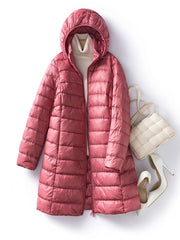 Hooded Quilted Winter Jacket pink