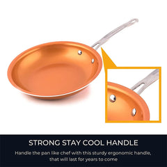 Nonstick Frying Pan 20 24 28cm Frying Pan with Ceramic Titanium Coating Round Copper Egg Stir Fry Pan Kitchen Cookware