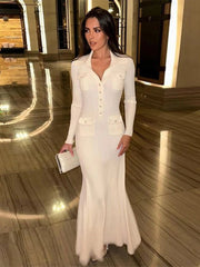 Mermaid Midi Dress white