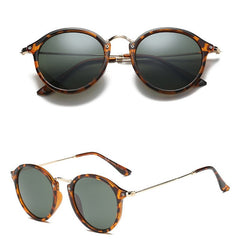 Round Sunglasses Women Retro Trendy Vintage Mirror Coated Multi-Color UV Fashion Eyewear