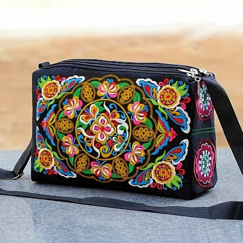 Embroidered Crossbody Bag