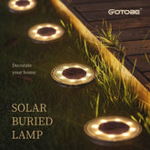 Waterproof LED Outdoor Solar Power Ground Light Lighting-Control Path Deck Lights Yard Driveway Lawn Garden Decoration Lamps