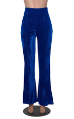 Velvet Bell Bottoms High Waist Flares Stretchy Pants