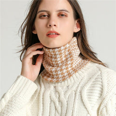 Winter Neck Warmer Scarf Unisex Plush Knitted Windproof Double Layer Warm Casual Fashion
