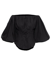 Off Shoulder Puff Long Sleeve Shirt Women Button Casual Elegant Spring Summer Fashion Top