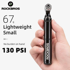 Bicycle Pump 130PSI Aluminum Alloy Portable Ultralight Drop-Proof MTB Mountain Bike Hand Air Pump