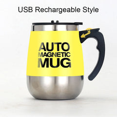 Self Stirring Mug Automatic Magnetic Stainless Steel Coffee Milk Mixing Cup Thermal Blender Gift